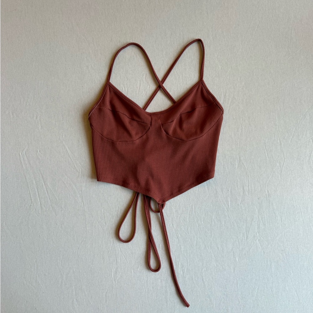 SHEIN Ribbed Strappy Crop Top